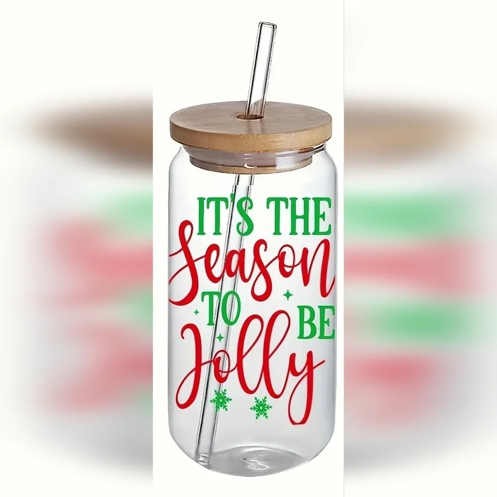 TIS THE SEASON TO BE JOLLY Glass Tumbler